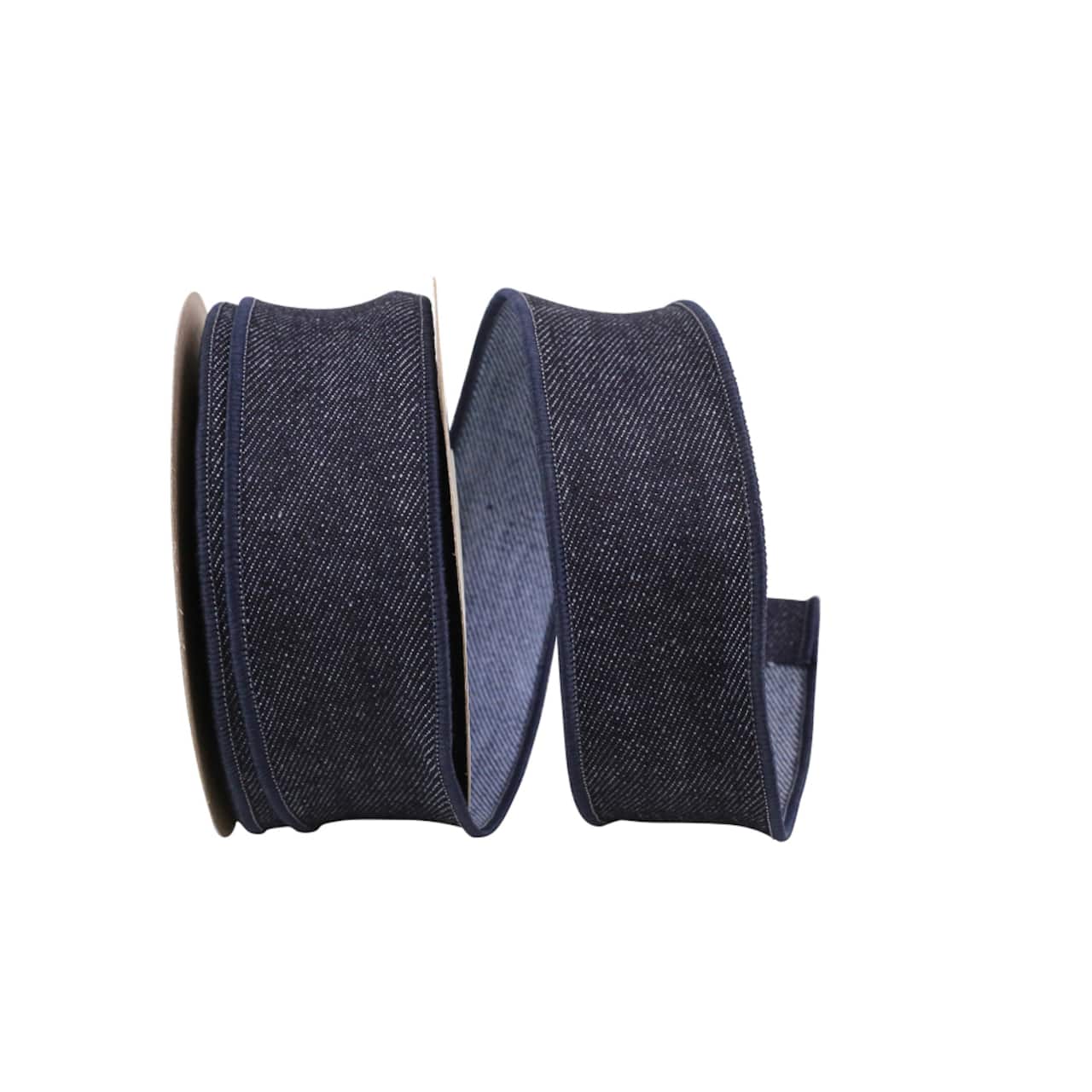 JAM Paper 1 3/8" x 10yd. Denim Wired Edge Ribbon